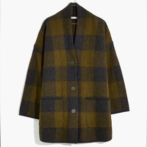 Madewell Buffalo Check Sweater Coat XXS